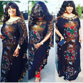 supply of chiffon heavy industry hot diamond large round neck bat sleeves looseplaid high-end robe matching orange suspenders