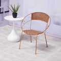 Backrest chair tea armchair rattan circle chair single balcony combination rattan chair table chair stool for homecasual iron art