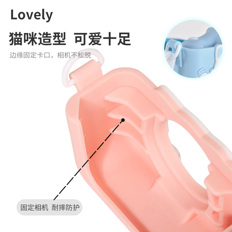 Children's silicone camera protective cover, one size fits all, sports camera protective case, body anti-drop cover, two-color can be processed and customized.