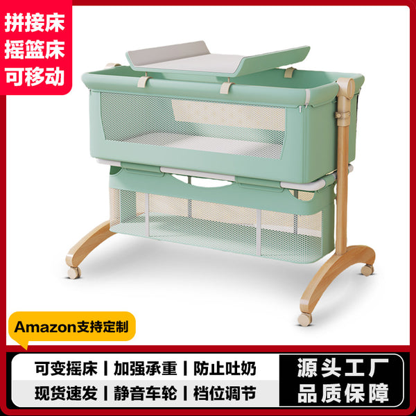 Crib removable portable baby crib foldable multifunctional bb bed newborn child splicing bed