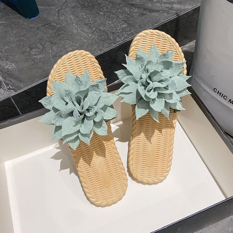 Women's flat sandals - new summer collection: comfortable, versatile, floral design, suitable for outdoor wear, wet weather, beach, and pool