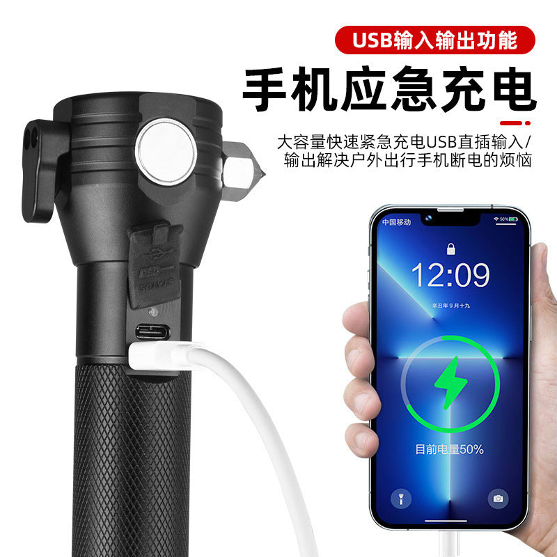 Laiben Automobile Safety Hammer Multifunctional LED Flashlight Car Escape Hammer One Second Window Breaking Artifact Emergency Kit