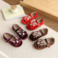 Vancahao girls' korean style velvet cartoon princess shoes,  spring new collection, single shoes, children's bowknot leather shoes