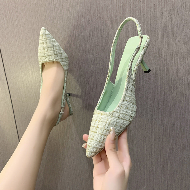 French chic pointed-toe heeled sandals for women - new summer 2024 collection - stiletto heel, slip-on style - wholesale available