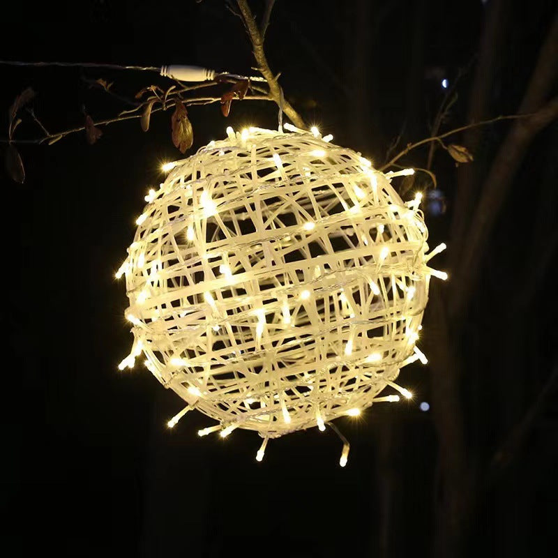 LED vine ball lamp holiday decoration outdoor ball lamp landscape hanging tree ball lamp street outdoor lighting lantern string
