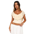 fashion style women's clothing  summer new product fashionsense of design large neckline tie backbacklesstopst-shirt for women