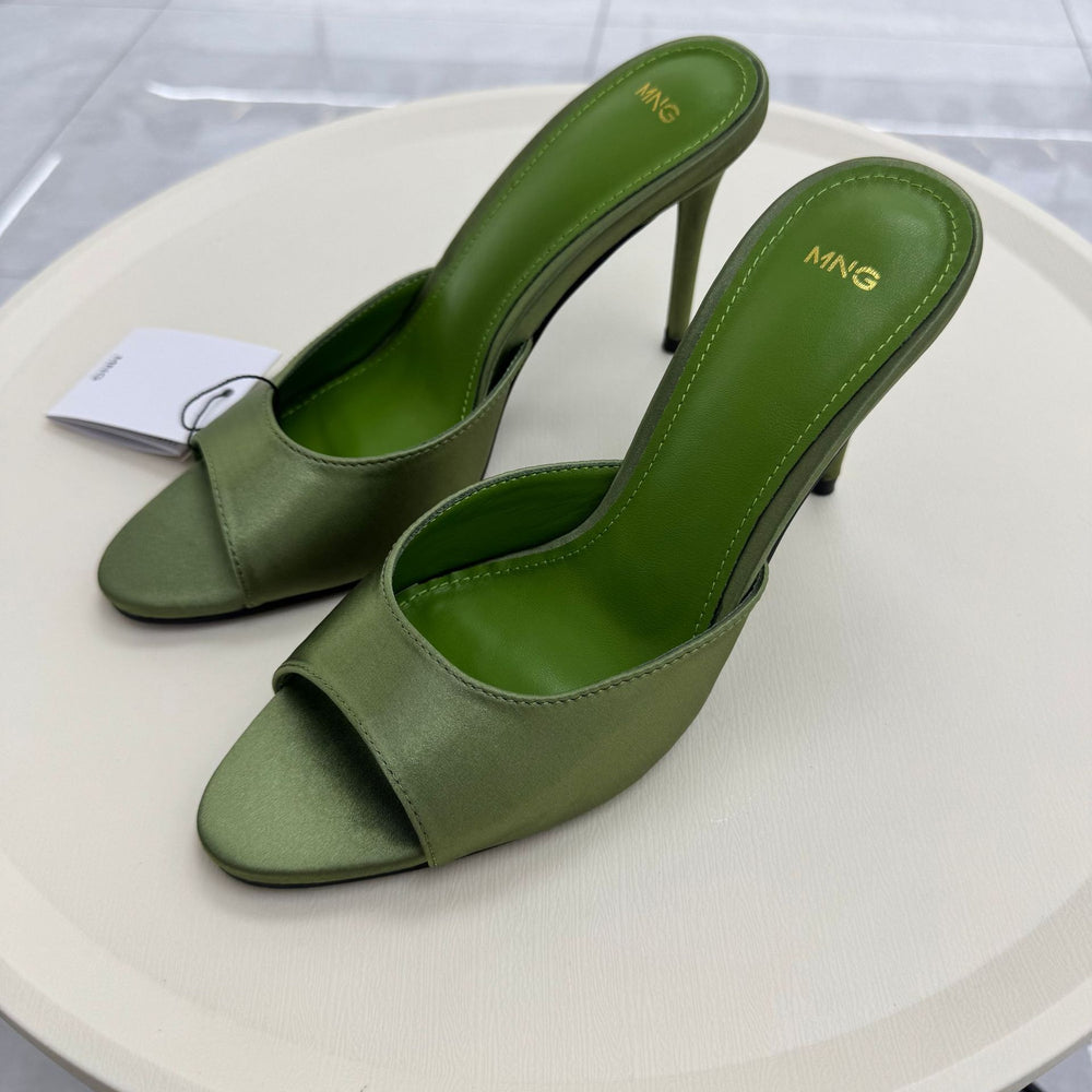 Spanish export 2026 summer new women's sandals pointed toe open toe mules backless high heel stiletto heels