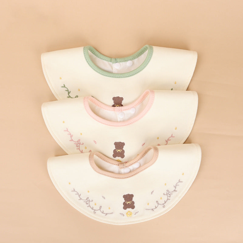 Single pack baby bib waterproof bib newborn combed cotton drool bib kids bib feeding bib cotton