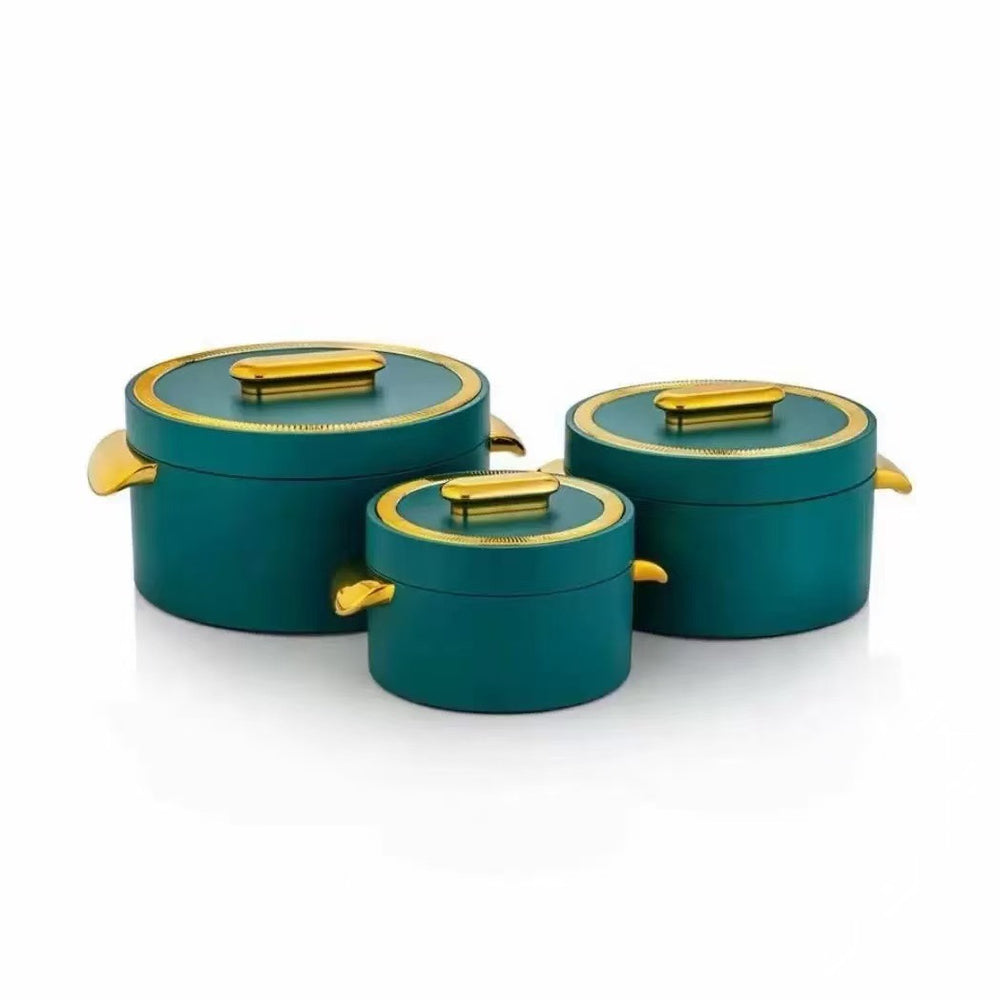Food warmer containerexport3pcs gold handle straight body insulation box 1.0l 2.l3.5l