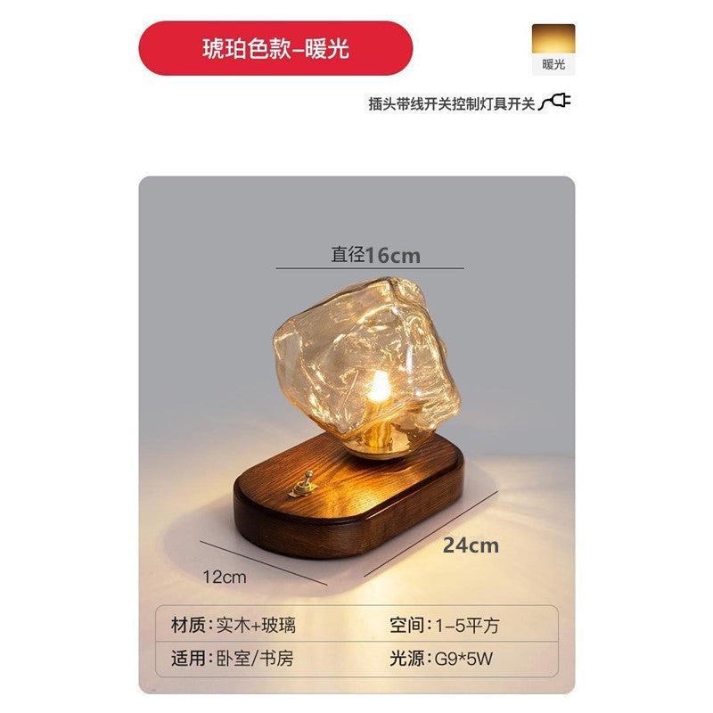 Designer ice cube wall lamp desk lamp bedroom bedside lamp night lamp living room background wall lighting minimalist ambient lamp