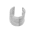 Punk wide version bracelet wholesale european and american cross-border jewelry brushed line alloy bracelet exaggerated golden open bracelet