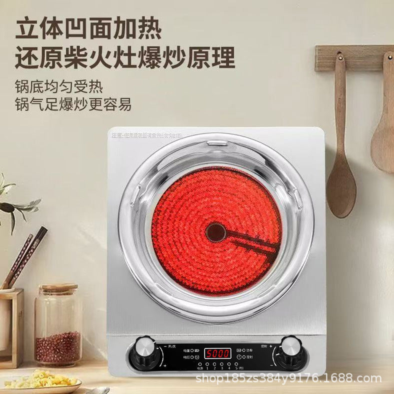 High-power electric ceramic stove concave surface commercial for home multi-function non-pick pot stir-fry hot pot barbecue casserole cross-border