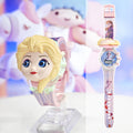 Superhero watch cartoon luminous flip cover elsa princess kuromi electronic birthday gift boy toy watch