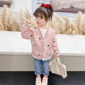 Girls' knitted cardigan - fleece lined, extra thick, new  autumn/winter collection, stylish sweater top/jacket for toddlers and young children