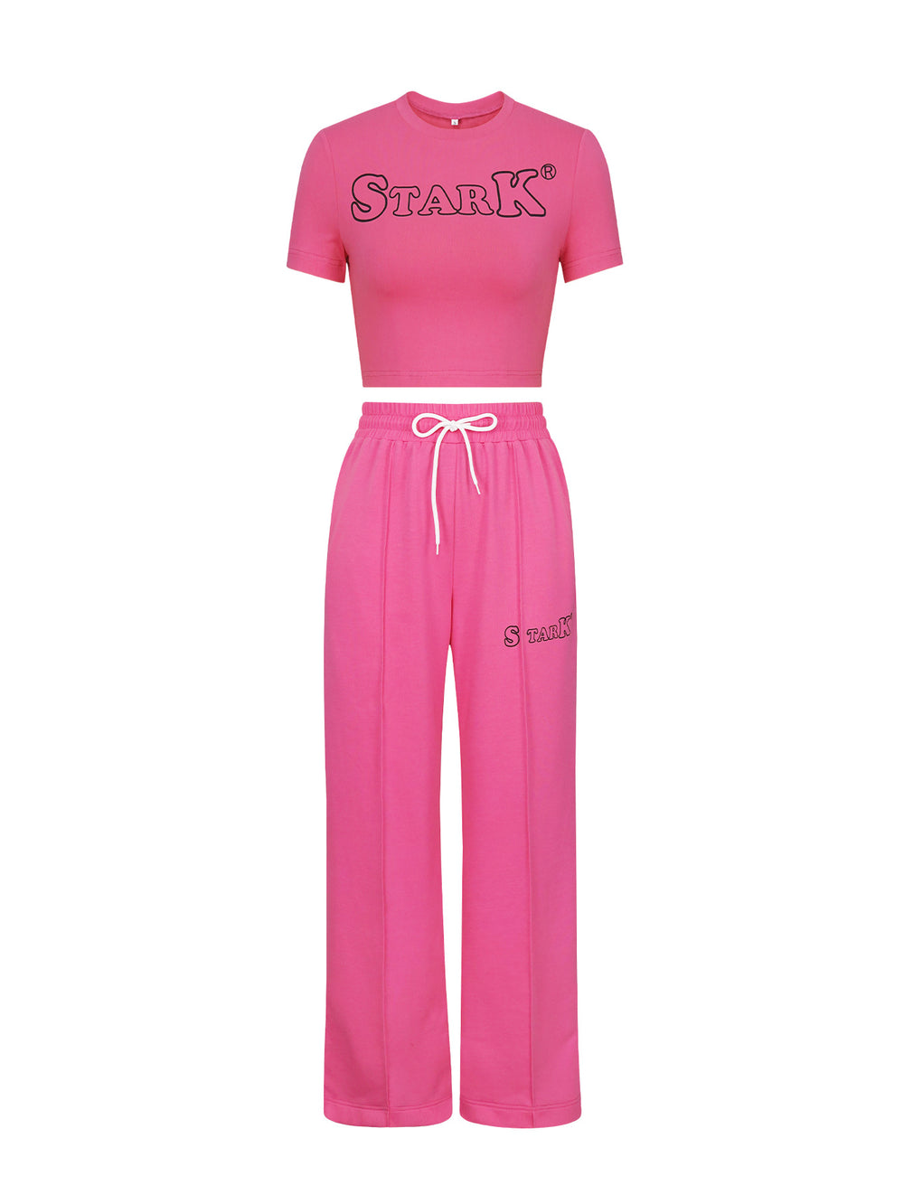 Printed letter tee top two-piece set - women's activewear casual style -  spring collection