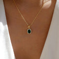 Wholesale crystal gemstone necklaces - european & american cross-border style, unique oval jewelry, fashionable round clavicle chains, alloy pendant for women
