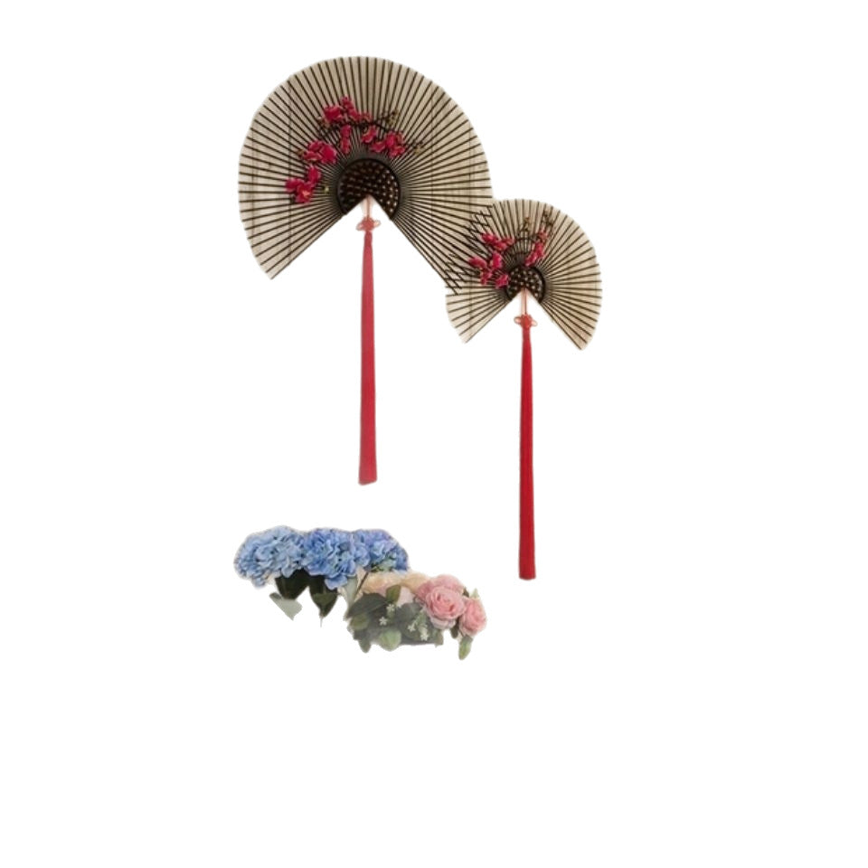 New chinoiserie wall decoration iron wall hanging fan living room dining room wall decoration wall decoration creative wall pendant