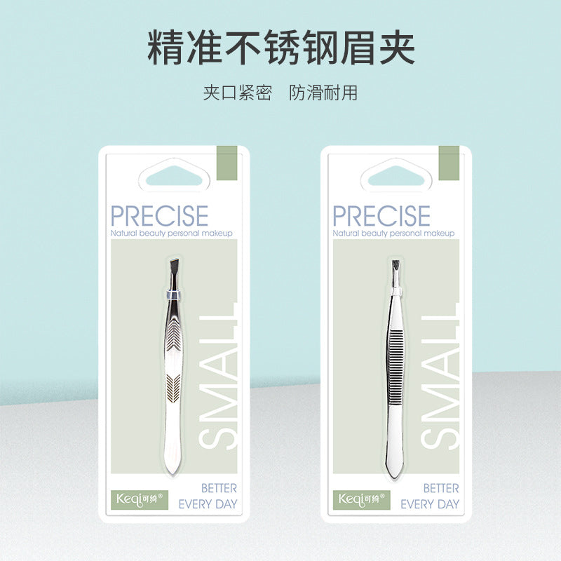 Colorful fenling eyebrow clip, eyebrow and eyelash beauty clip, eyebrow clip, stainless steel oblique mouth plucking tweezers