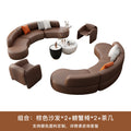 Cat scratch leather curved sofa living room segmented negotiation sofa coffee table combination shopping mall rest technology leather hotel lobby