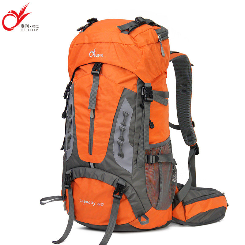 Outdoor mountaineering large capacity bag camping hiking backpack men and women travel bag hiking backpack wholesale customization