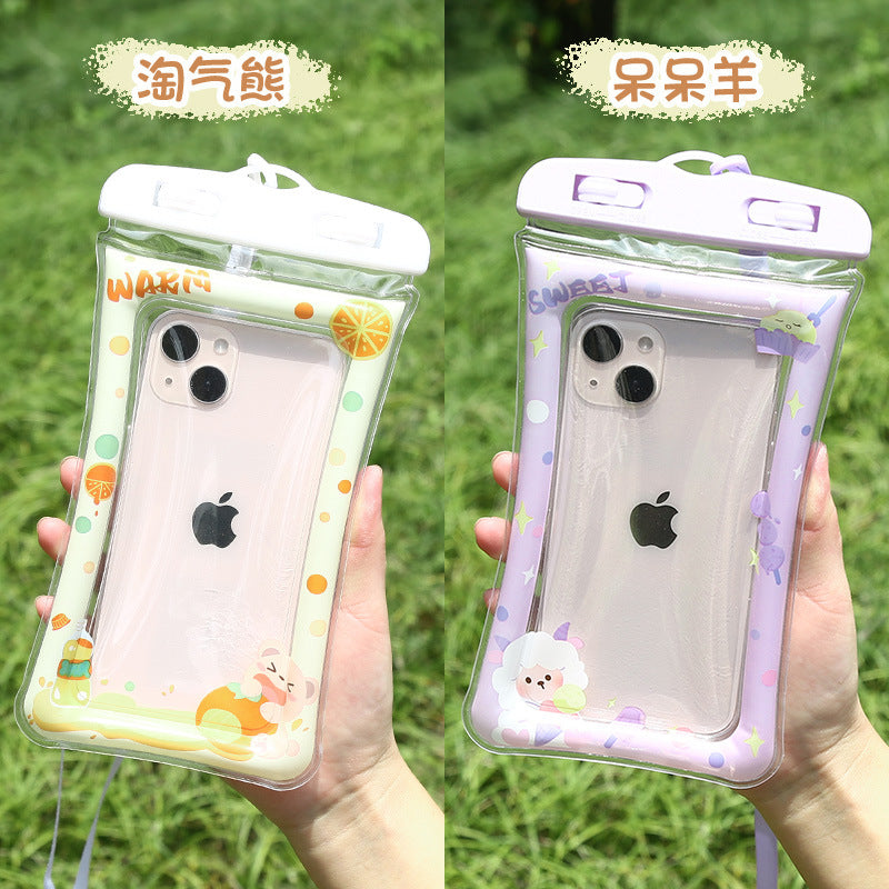 Airbag phone waterproof case - touchscreen compatible for swimming, floating, water parks, water fights, diving - waterproof phone pouch