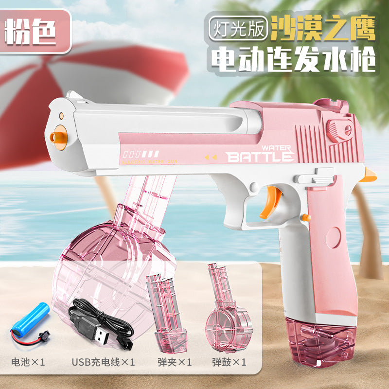new fully automatic electric desert eagle water gun toy with light burst 1911 water splashing festival wholesale men
