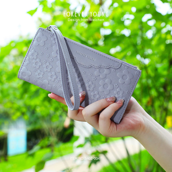 Foreign trade new women's wallet fashion long Korean version printing multi-card zipper wallet women's high-end wholesale