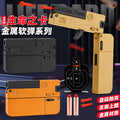 new arrival alloy folding spray life card toy gun can launch soft bullets security pistol kids boys