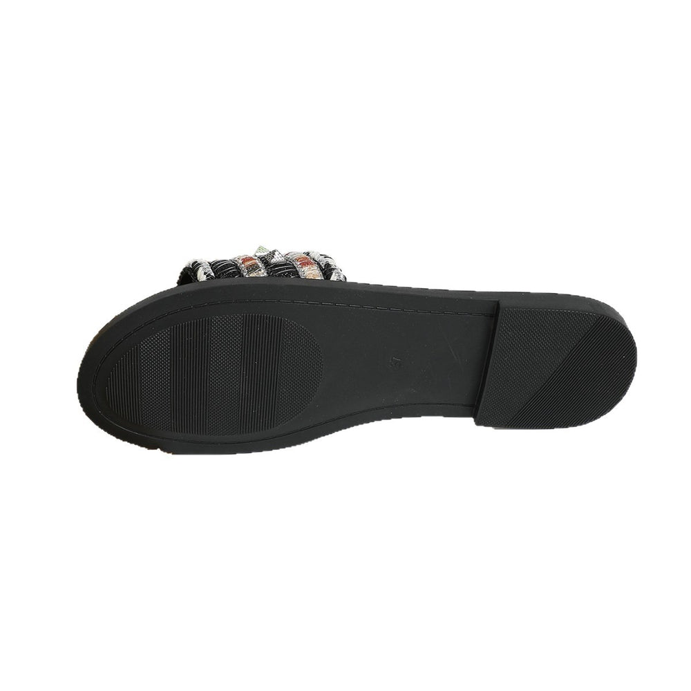2025 new export summer women's slippers - fashionable, casual, comfortable, flat, ethnic style, one-strap woven design