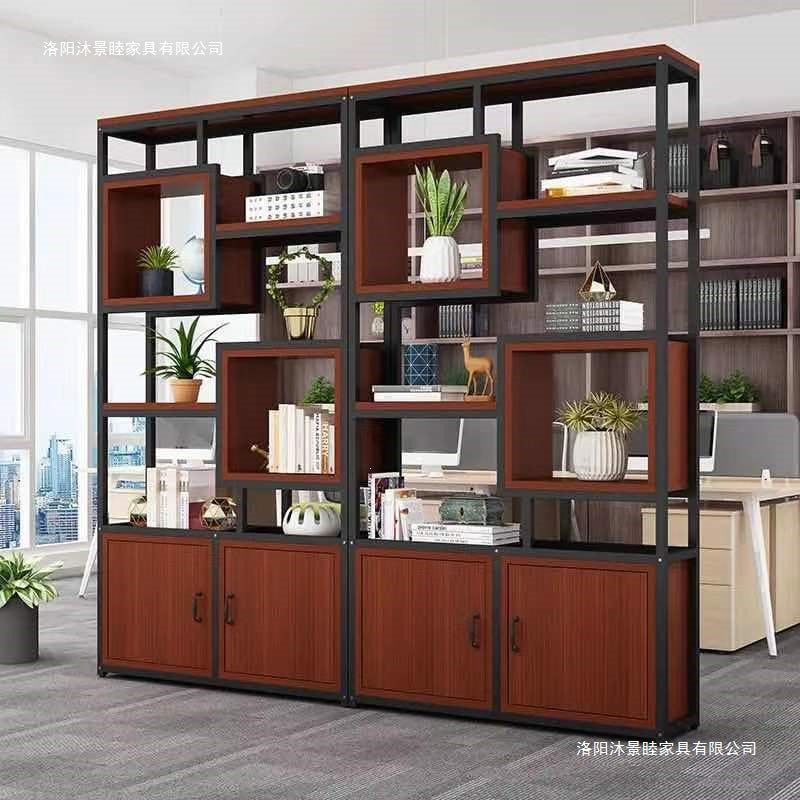 Office screen partition bookshelf storage rack iron floor-standing flower rack decorative rack dining room living room entrance display rack