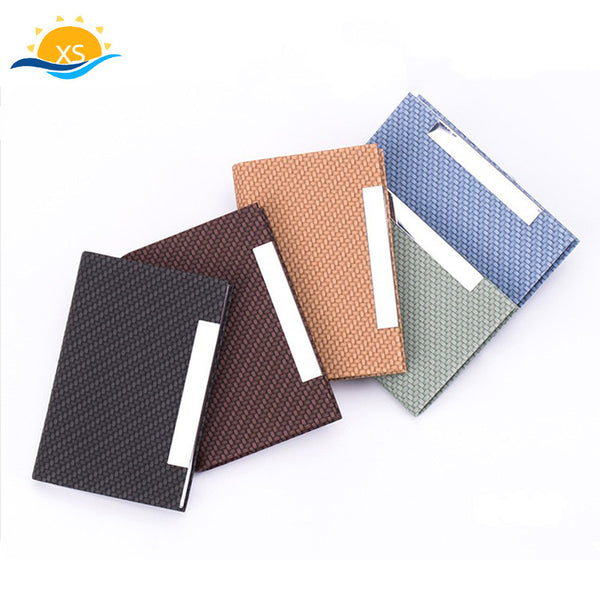 Wholesale business fashion large capacity simple business card holder PU card bag magnetic card box business card holder card box