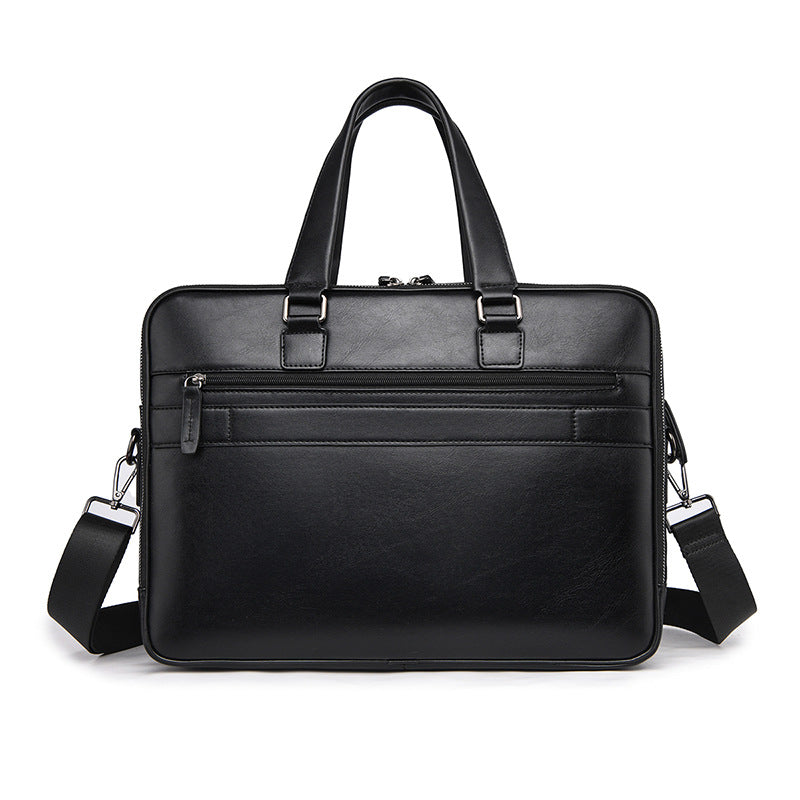 New men's briefcase 15.6 inch men's PU business handbag large-capacity portable document data bag wholesale