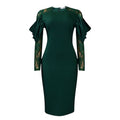 D443 european and american foreign trade women's clothing cross-border new arrival fashionable elegant lace patchwork slim sexy ol african dress