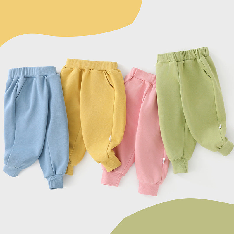 Boys' pants, baby sweatpants, spring and autumn kids' athletic pants, infant and toddler spring footed pants, infant and toddler long pants