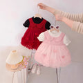 Girls' princess dress -  summer new arrival: stylish round neck short sleeve mesh baby girl party dress