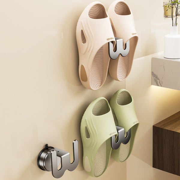 Suction cup bathroom slipper rack hook non-punching toilet wall-mounted toilet toilet shoe storage rack