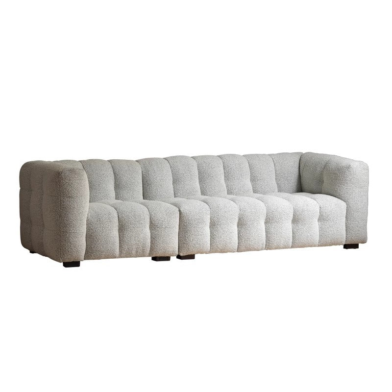 Japanese style cashmere sofa italian style living room three person straight row fabric wabi-sabi style marshmallow module cream style sofa