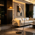 Used amber glass fishing floor lamp retro curved living room sofa side atmosphere floor lamp study b&b lamp