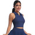 Naked feeling tight sports vest polo lapel sweatshirts yoga tops women's outdoor running tennis fitness wear