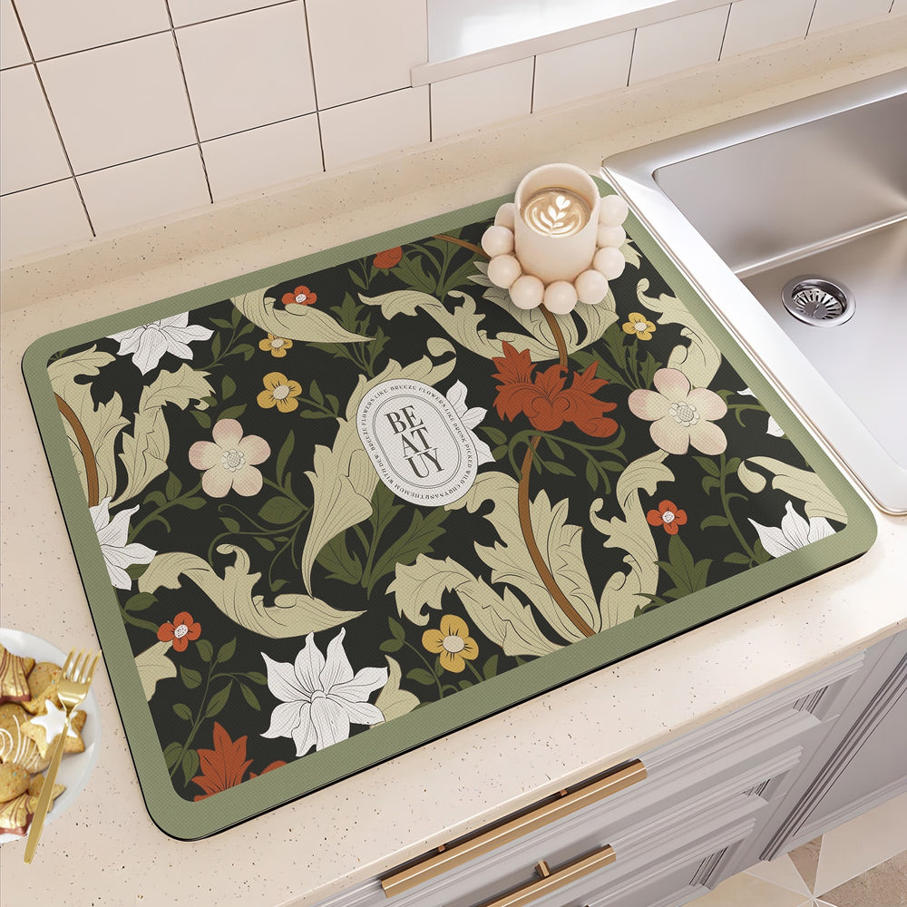 american diatom mud table mat for home insulation mat countertop absorbent mat kitchen drain mat bowl and plate water control mat