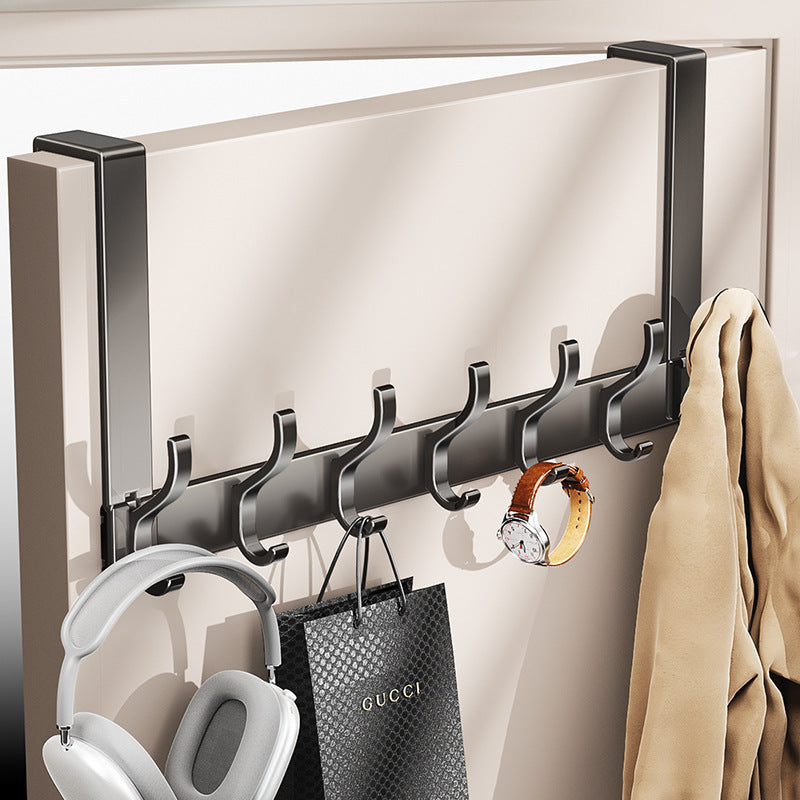 Over-the-door hook - no drilling required, universal for bedroom & bathroom, space aluminum, extra wide, heavy-duty, rustproof, multi-purpose storage