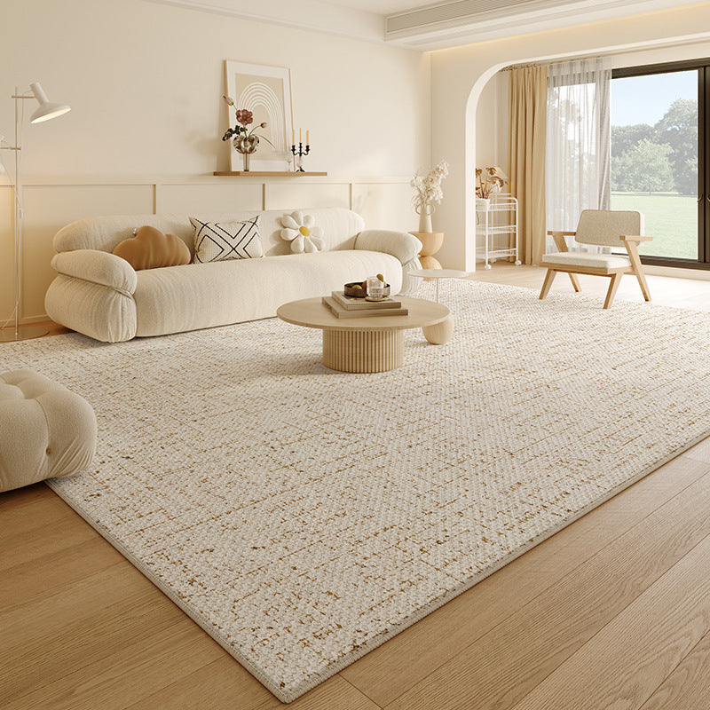 Distributed carpet living room classy sense  new style stain-resistant, wash-free, wipeable cream style pure color waterproof maintenance-free floor