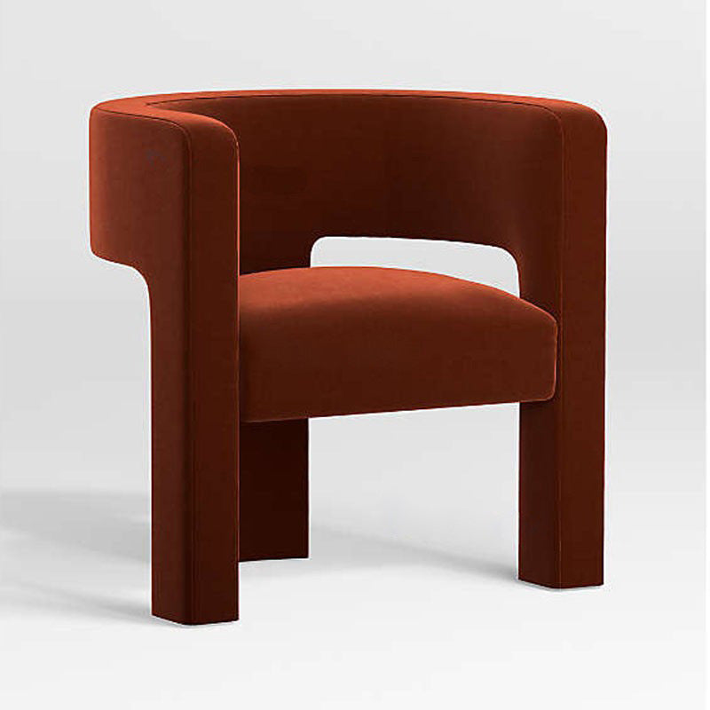 Creative single sofa light luxury minimalist modern ins living room leisure chair orange fabric reception armchair