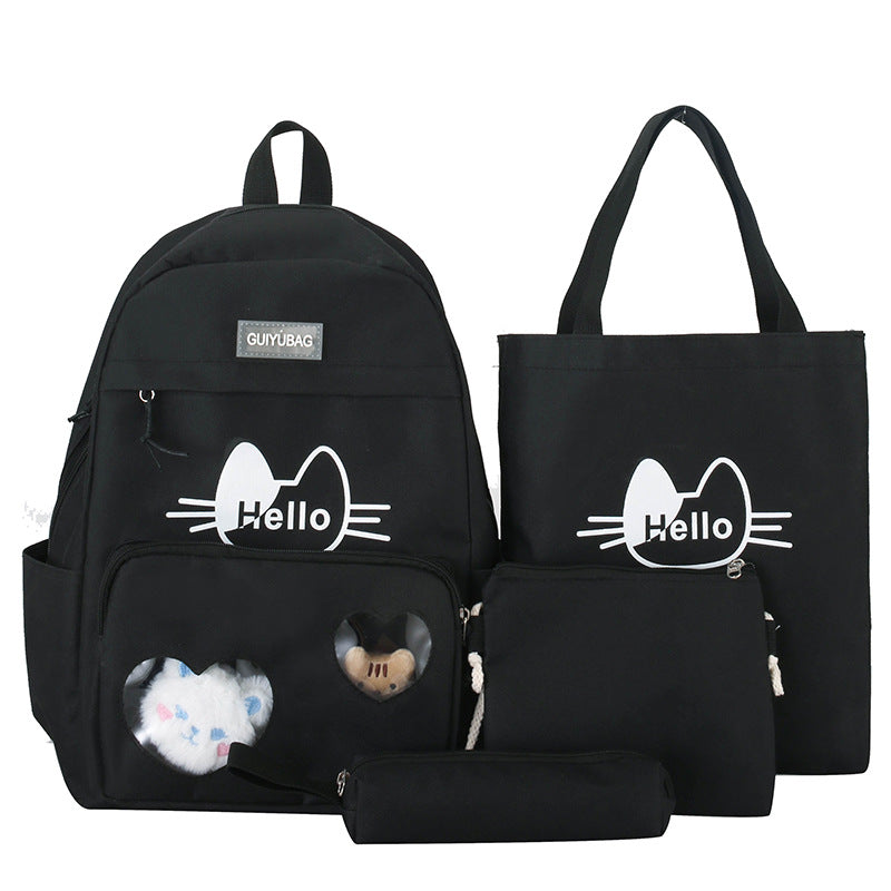 Primary school schoolbag wholesale Korean version fashion cartoon primary and secondary school backpack portable large capacity junior high school backpack