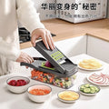 Kitchen vegetable slicer, dicer, and shredder - multifunctional mandoline for home use - carrot, onion, and dicing tool - prep workstation for home and restaurant use
