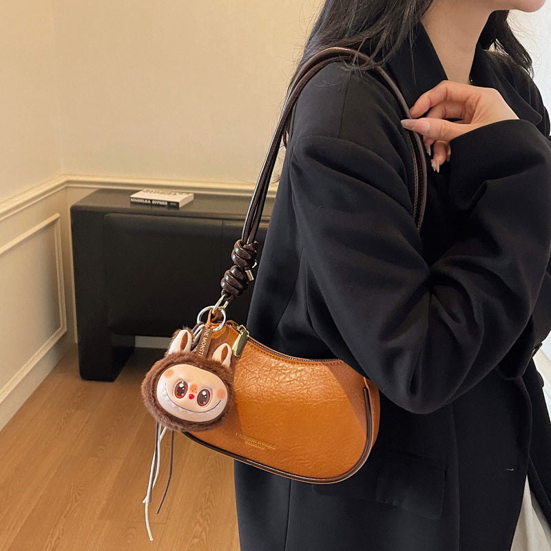 Super popular underarm bag, cute labubu pendant, fall and winternew arrivalaccessible luxuryniche style design, classy shoulder satchel bag