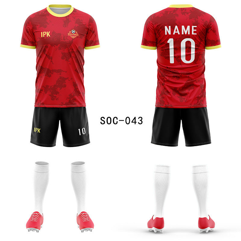 2025 new football jersey set men's football jersey team game jersey short-sleeved sports training jersey customization