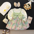 Girls' floral bow gauze dress - new autumn  stylish and chic children's wear - sweet princess dress for baby girls