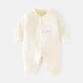 Babibele baby heattech onesie baby fall and winter boneless haki type a baby snap button door-to-door romper pajamas