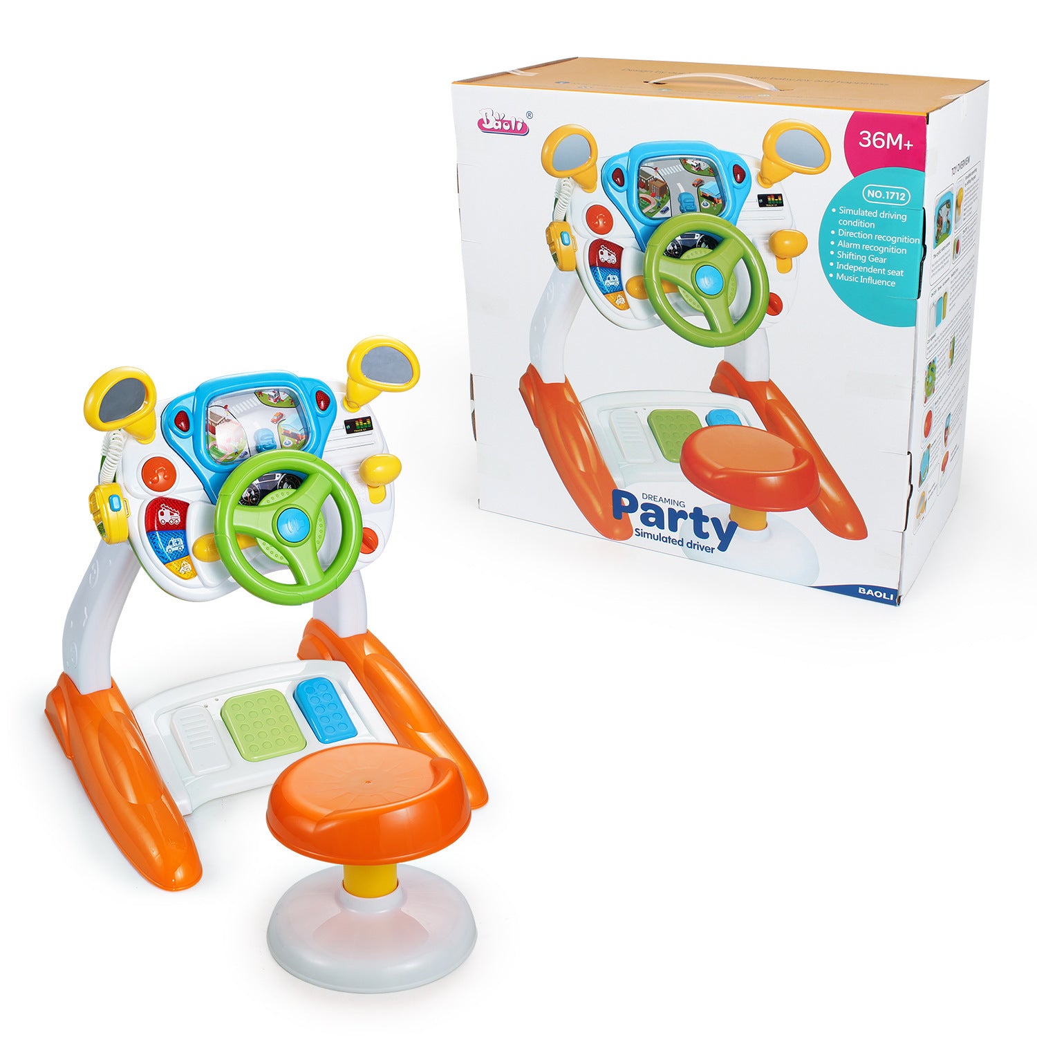 Polaroid 1712 Music Simulation Cab Baby Multifunctional Game Table 1-3 Years Old Enlightenment Steering Wheel Learning Table